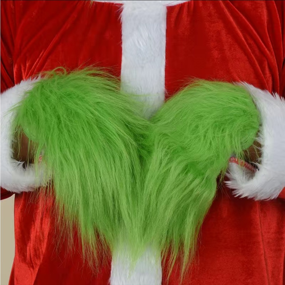 New Grinch Green Furry Adult Gloves Christmas Costume Essentials       ‎
CC